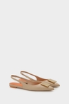 Cube leather slingback flats