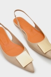 Cube leather slingback flats