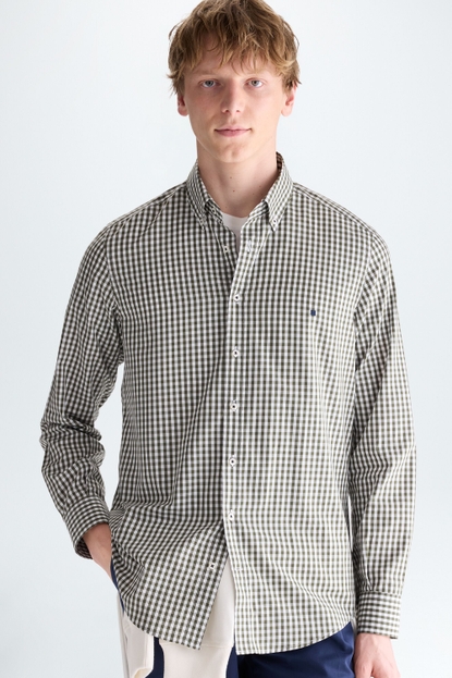 GINGHAM CHECK POPLIN SHIRT