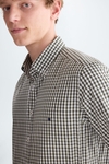 Gingham check poplin shirt