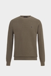 Textured pima cotton sweater