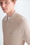 Textured knit polo shirt