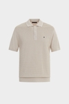 Textured knit polo shirt