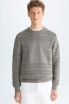 Cube textured cotton sweater