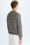 Cube textured cotton sweater