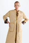 Quilted nylon reversible long coat