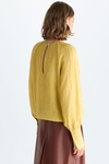 Gathered hem crinkle oversize blouse