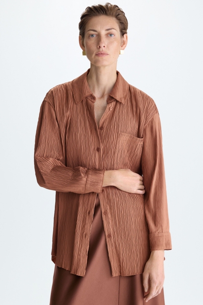 POCKET CRINKLE OVERSIZE SHIRT