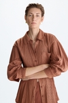 Pocket crinkle oversize shirt