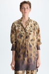 Print cupro oversize shirt