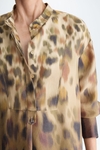 Print cupro oversize shirt