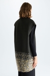 Sequinned wool cocoon gilet