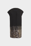 Sequinned wool cocoon gilet