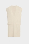 Double-faced stretch-knit A-line long gilet