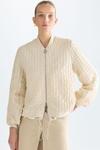 Cubes embossed cotton oversize jacket