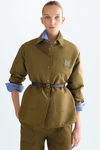 Technical nylon reversible overshirt coat