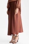 Satin crepe midi skirt