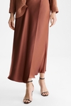 Satin crepe midi skirt