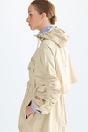 Hooded nylon oversize trench coat