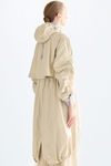 Hooded nylon oversize trench coat