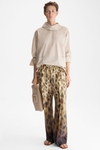 Print cupro pyjama-style trousers