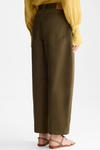 Cotton twill barrel trousers