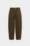 Cotton twill barrel trousers