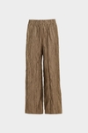 Metallic crinkle straight-leg pyjama-style trousers