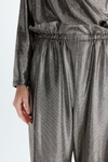 Metallic wide-leg pyjama-style trousers