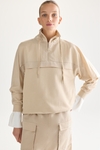 Nylon fleece oversize sweatshirt