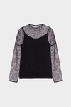 Interior top sequinned mesh oversize t-shirt