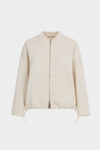 Double-faced stretch-knit cocoon bomber jacket