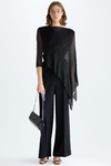 Metallic multi-position asymmetric cape