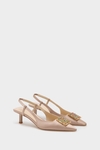 Rectangles satin 45 slingback pumps