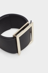 Block leather belt